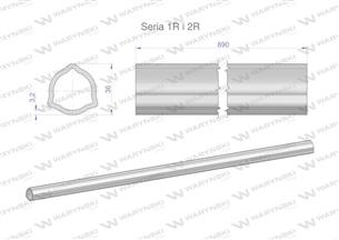 Rura wewnętrzna Seria 2R, rura zewnętrzna Seria 1R do wału 1010 przegubowo-teleskopowego 36x3.2 mm 890 mm WARYŃSKI-171884