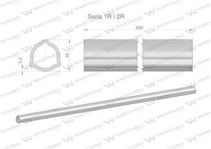 Rura wewnętrzna Seria 2R, rura zewnętrzna Seria 1R do wału 1110 przegubowo-teleskopowego 36x3.2 mm 990 mm WARYŃSKI-171885