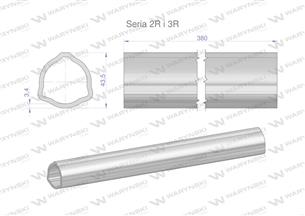 Rura zewnętrzna Seria 2R i 3R do wału 510 przegubowo-teleskopowego 43.5x3.4 mm 385 mm WARYŃSKI-171888