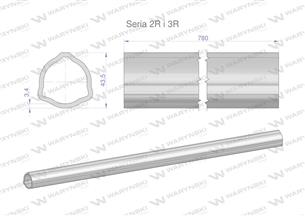 Rura zewnętrzna Seria 2R i 3R do wału 910 przegubowo-teleskopowego 43.5x3.4 mm 785 mm WARYŃSKI-171893