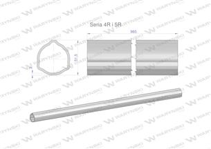 Rura zewnętrzna Seria 4R i 5R do wału 1110 przegubowo-teleskopowego 51.5x3 mm 985 mm WARYŃSKI-175394