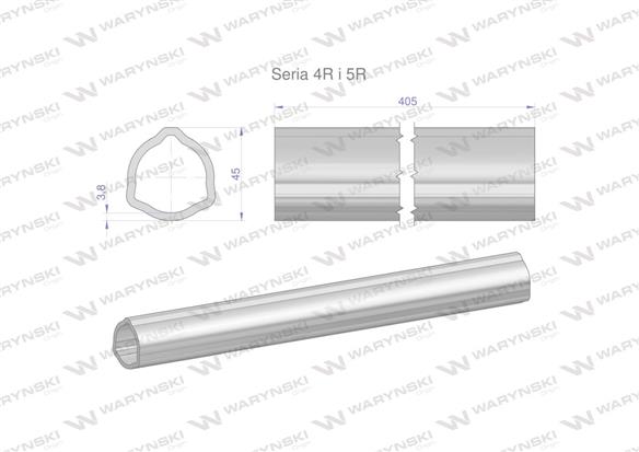 Rura wewnętrzna Seria 4R i 5R do wału 560 przegubowo-teleskopowego 45x3.8 mm 405 mm WARYŃSKI