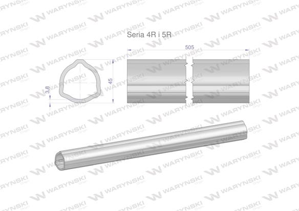 Rura wewnętrzna Seria 4R i 5R do wału 660 przegubowo-teleskopowego 45x3.8 mm 505 mm WARYŃSKI-175399