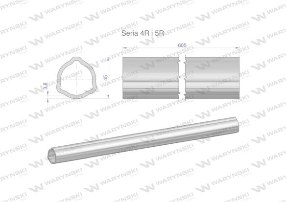 Rura wewnętrzna Seria 4R i 5R do wału 760 przegubowo-teleskopowego 45x3.8 mm 605 mm WARYŃSKI-175400