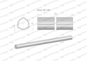 Rura wewnętrzna Seria 4R i 5R do wału 860 przegubowo-teleskopowego 45x3.8 mm 705 mm WARYŃSKI-175401