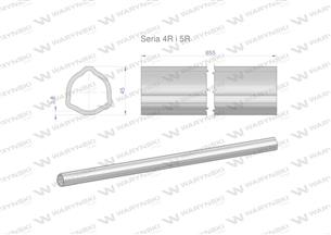 Rura wewnętrzna Seria 4R i 5R do wału 1010 przegubowo-teleskopowego 45x3.8 mm 855 mm WARYŃSKI-175403