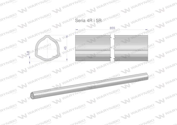 Rura wewnętrzna Seria 4R i 5R do wału 1010 przegubowo-teleskopowego 45x3.8 mm 855 mm WARYŃSKI-175403