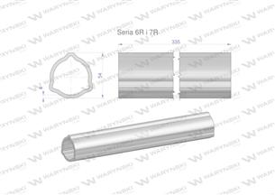 Rura zewnętrzna Seria 6R i 7R do wału 460 przegubowo-teleskopowego 54x4 mm 335 mm WARYŃSKI-175406