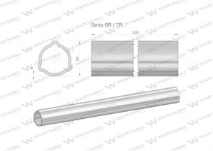 Rura zewnętrzna Seria 6R i 7R do wału 660 przegubowo-teleskopowego 54x4 mm 535 mm WARYŃSKI-175409