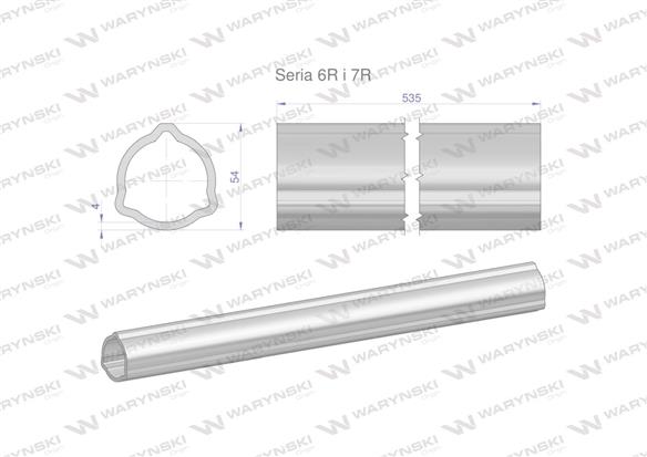 Rura zewnętrzna Seria 6R i 7R do wału 660 przegubowo-teleskopowego 54x4 mm 535 mm WARYŃSKI-175409