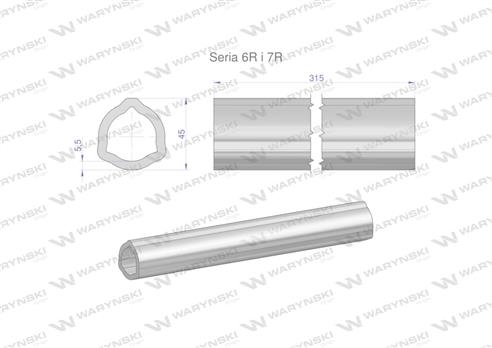 Rura wewnętrzna Seria 6R i 7R do wału 460 przegubowo-teleskopowego 45x5.5mm 315 mm WARYŃSKI