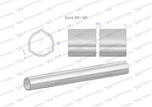 Rura zewnętrzna Seria 8R i 9R do wału 660 przegubowo-teleskopowego 63x4 mm 535 mm WARYŃSKI-175429