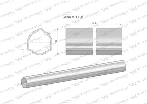 Rura zewnętrzna Seria 8R i 9R do wału 760 przegubowo-teleskopowego 63x4 mm 635 mm WARYŃSKI-175430