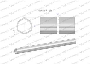 Rura zewnętrzna Seria 8R i 9R do wału 910 przegubowo-teleskopowego 63x4 mm 785 mm WARYŃSKI-175432