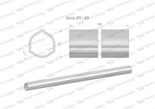 Rura zewnętrzna Seria 8R i 9R do wału 1110 przegubowo-teleskopowego 63x4 mm 985 mm WARYŃSKI-175434