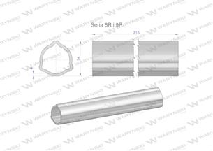 Rura wewnętrzna Seria 8R i 9R do wału 460 przegubowo-teleskopowego 54x5mm 315 mm WARYŃSKI-175436