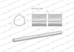 Rura wewnętrzna Seria 8R i 9R do wału 1010 przegubowo-teleskopowego 54x5mm 855 mm WARYŃSKI-175443