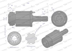 Sprzęgło zewnętrzne zapadkowe wału 1200Nm - 1 3/8 Z6 Waryński