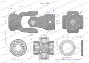 Przegub kompletny z krzyżakiem 30.2X91.4 seria 6 do rury zewnętrznej 54mm Waryński