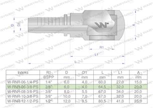 Zakucie hydrauliczne oczkowe RNR DN06 3/8" PREMIUM Waryński ( sprzedawane po 10 )