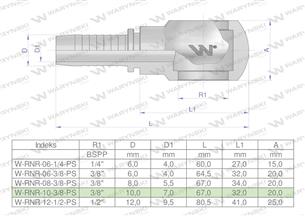 Zakucie hydrauliczne oczkowe RNR DN10 3/8" PREMIUM Waryński ( sprzedawane po 10 )