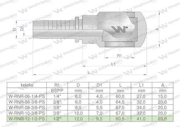 Zakucie hydrauliczne oczkowe RNR DN13 1/2" PREMIUM Waryński ( sprzedawane po 10 )