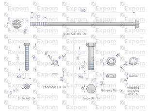 Komplet śrub rozrusznika 1447834M91 MF-4 Nowy Typ EXPOM KWIDZYN eu