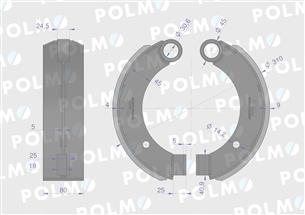 Szczęka hamulcowa kpl. 1-prawa 1-lewa przyczepa D-47 7037020050 7037020040 POLMO