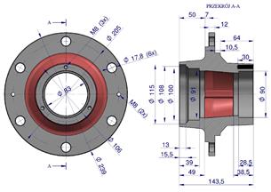 Piasta koła Przyczepa D-47 2213150030