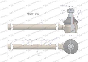 Przegub kierowniczy 310mm 02381193 WARYŃSKI