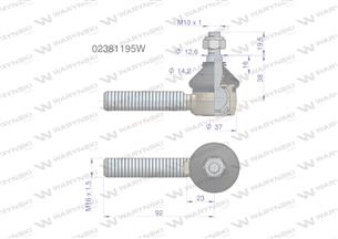 Przegub kierowniczy M16x1.5 02381195 WARYŃSKI