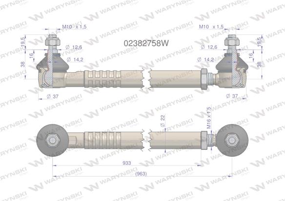 Drążek kierowniczy 963mm 02382758 WARYŃSKI