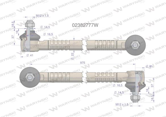 Drążek kierowniczy 975mm 02382777 WARYŃSKI