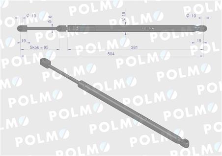 Siłownik drzwi L max. 504mm 04373760P DEUTZ POLMO