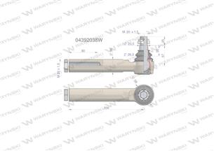 Przegub kierowniczy 209mm- M22x1,5 04392038, 04358286 WARYŃSKI