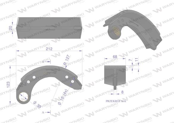 Szczęka hamulcowa 04399854 DEUTZ Waryński (sprzedawane po 4 )