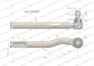 Przegub kierowniczy prawy M24x1.5 04415658 WARYŃSKI