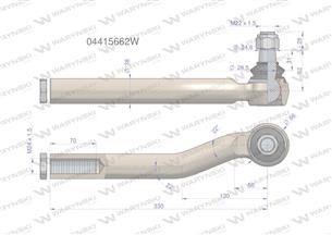 Przegub kierowniczy prawy M24x1.5 04415662 WARYŃSKI