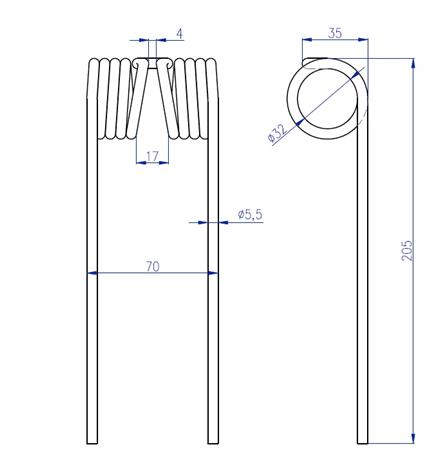 Palec sprężysty podbieracza prasy Welger AP 41
