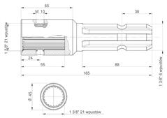 Redukcja wałka WOM adapter z otworem zabezpieczającym 1 3/8" 21 wpustów na wałek 1 3/8" 6 wpustów MORGA