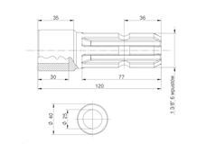 Redukcja wałka WOM adapter otwór wew. Q 25 mm na wałek 1 3/8" 6 wpustów MORGA-103041