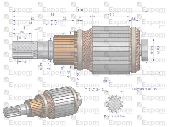 Wirnik rozrusznika typu Magneton 9172742.24V Blue Line EXPOM KWIDZYN 7153712EX