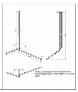 Palec zagarniający siewnika Famarol S-074 lewy 3074140080, 3074140089