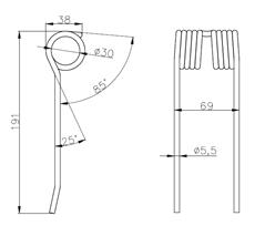 Palec podbieracza prasy Claas Jaguar 62 9182380