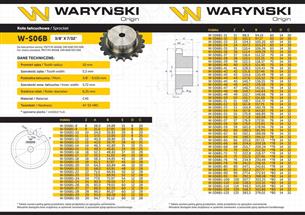 Koło zębate hartowane z kołnierzem 06B-1 (R1 3/8) Z-16 Waryński