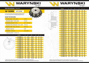 Koło zębate hartowane z kołnierzem 08B-1 (R1 1/2) Z-16 Waryński