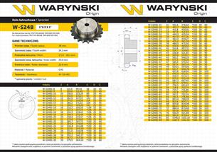 Koło zębate hartowane z kołnierzem 24B-1 (R1 1.1/2) Z-10 Waryński