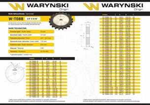 Koło zębate hartowane tarcza 08B-1 (R1 1/2) Z-12 Waryński