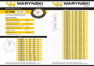 Koło zębate hartowane tarcza 08B-1 (R1 1/2) Z-15 Waryński