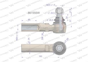 Przegub układu kierowniczego Manitou 561556 Waryński